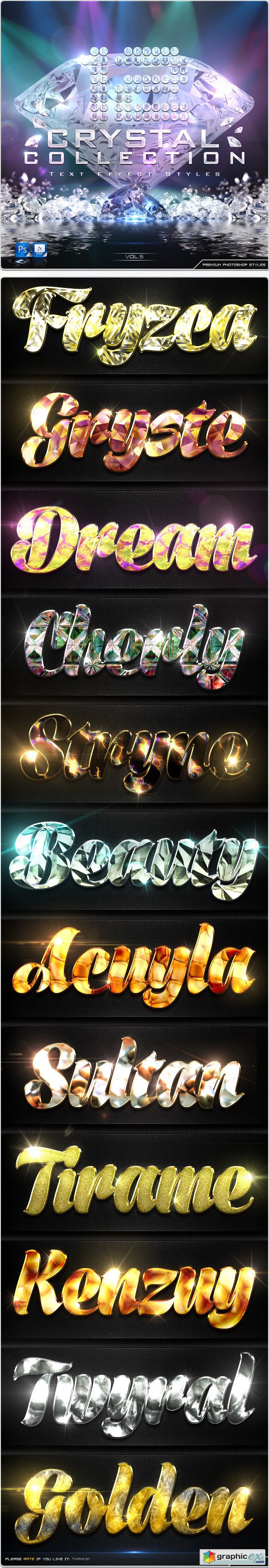 12 Crystal Collection Text Effect Styles Vol.5
